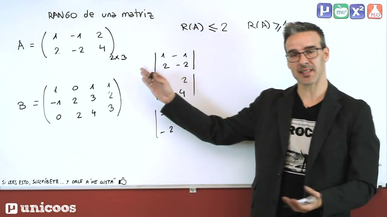 RANGO de una matriz por determinantes 01 BACHILLERATO unicoos