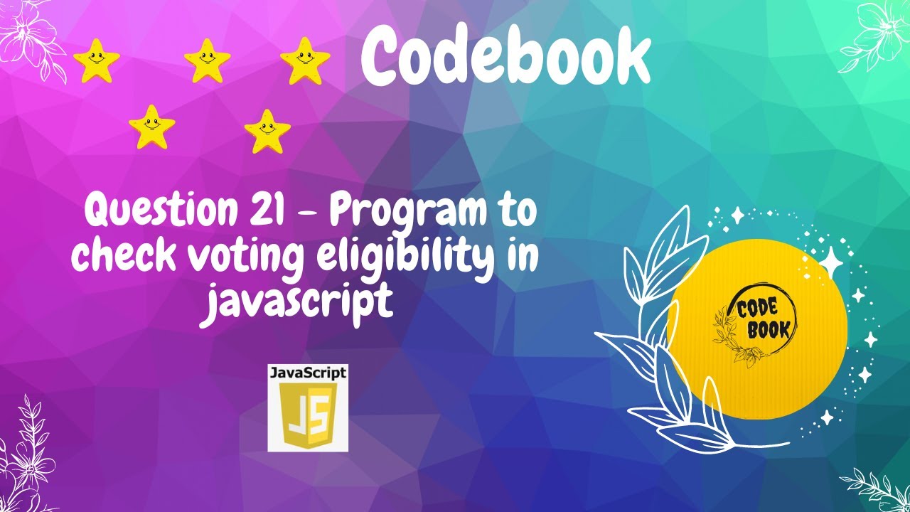 javascript program to check voting eligibility  | codebook | #codebook #javascript