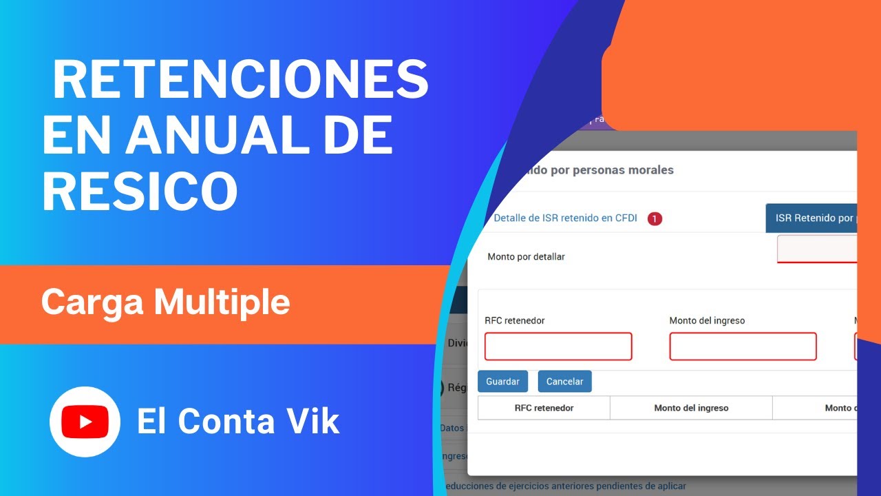 📄📍Declaracion ANUAL de RESICO (personas fisicas).🧮 Carga Masiva de Retenciones✅