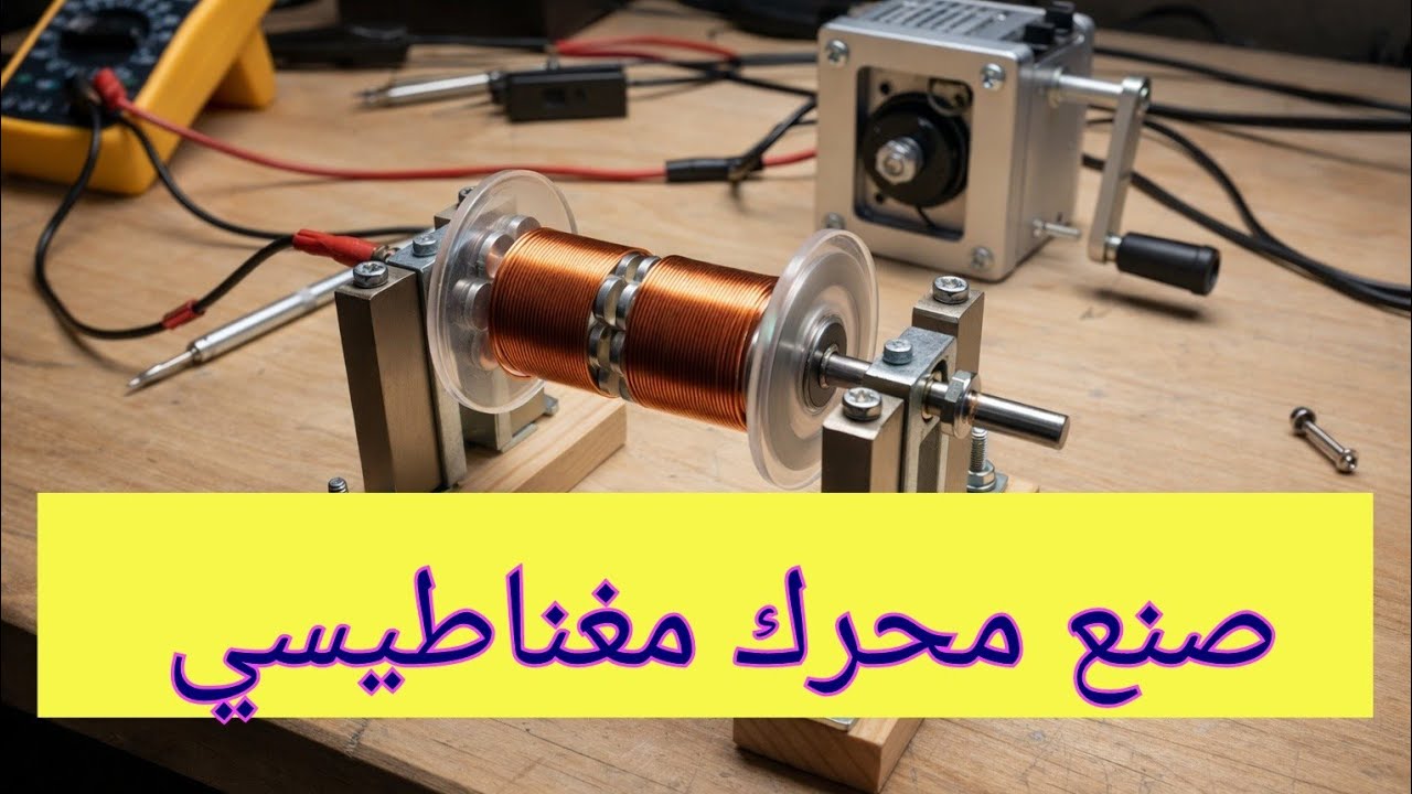 اصنع محرك كهربائي بسيط في المنزل - تجربة روعة وسهلة 
