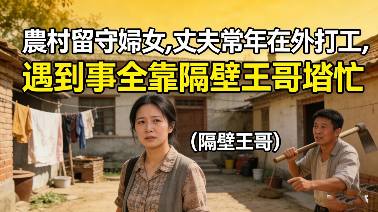 農村留守婦女，丈夫常年在外打工，遇到事全靠隔壁王哥幫忙 #情感共鸣 #情感故事 #感人故事 #感人壹幕 #心靈暖流