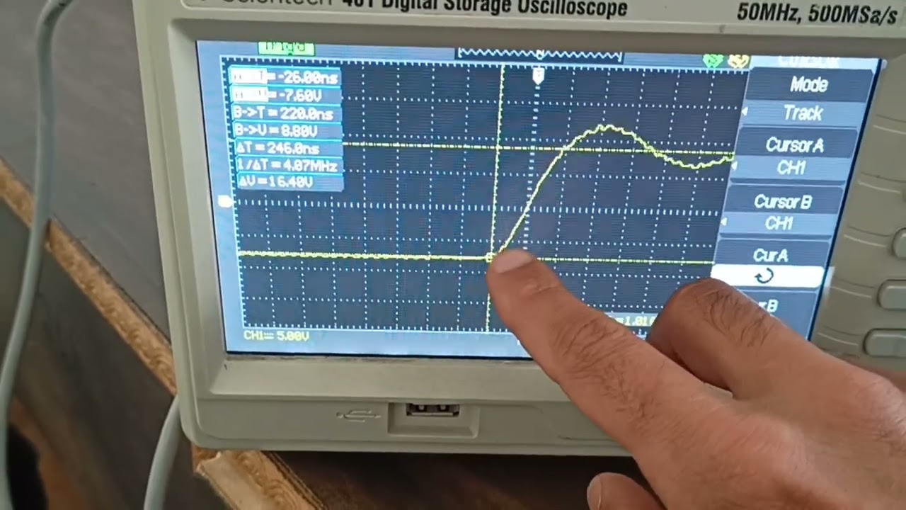 Rise time Fall Time of square wave measurements  using oscilloscope. DSO. electronics lab