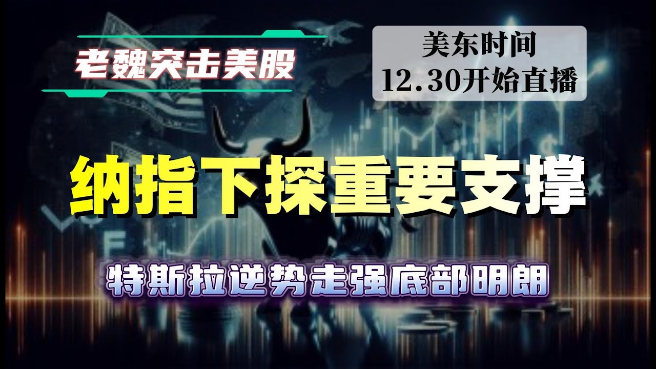 美股直播｜科技股回落纳指下探重要支撑，特斯拉逆势走强底部明朗。#美股 #英伟达 #甲骨文 #英特尔 #特斯拉 #soun #苹果 #投資  #crcl  #amd
