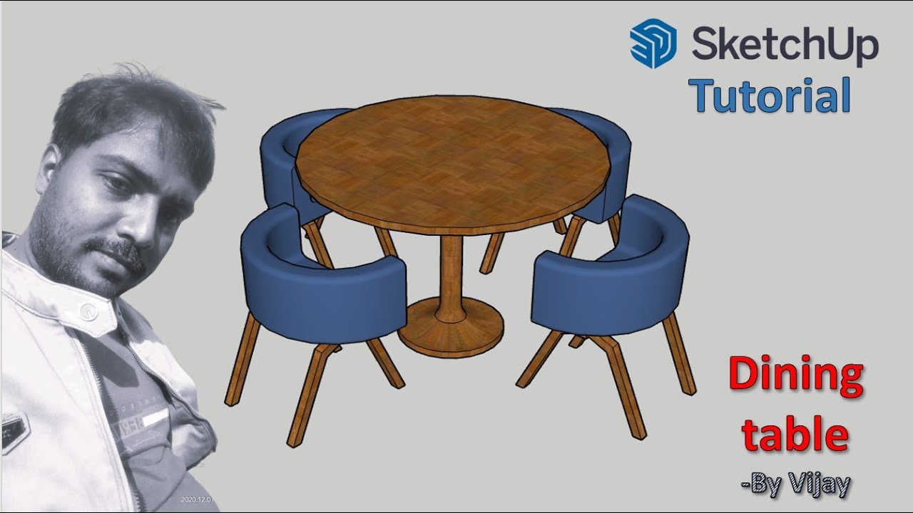 Sketchup Tutorial: How to make a dining table ? || By Vijay