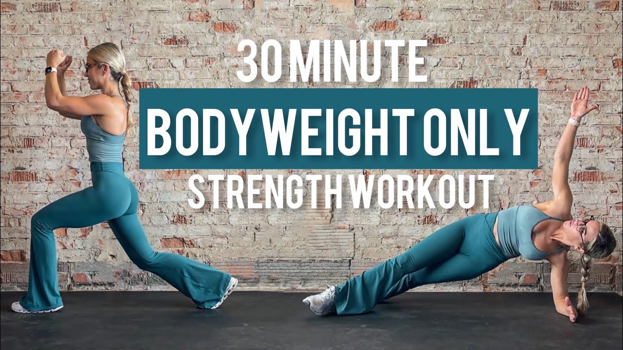30 Minute Bodyweight Only Strength Workout | No Jumping | Strength | No Repeats | Continuous