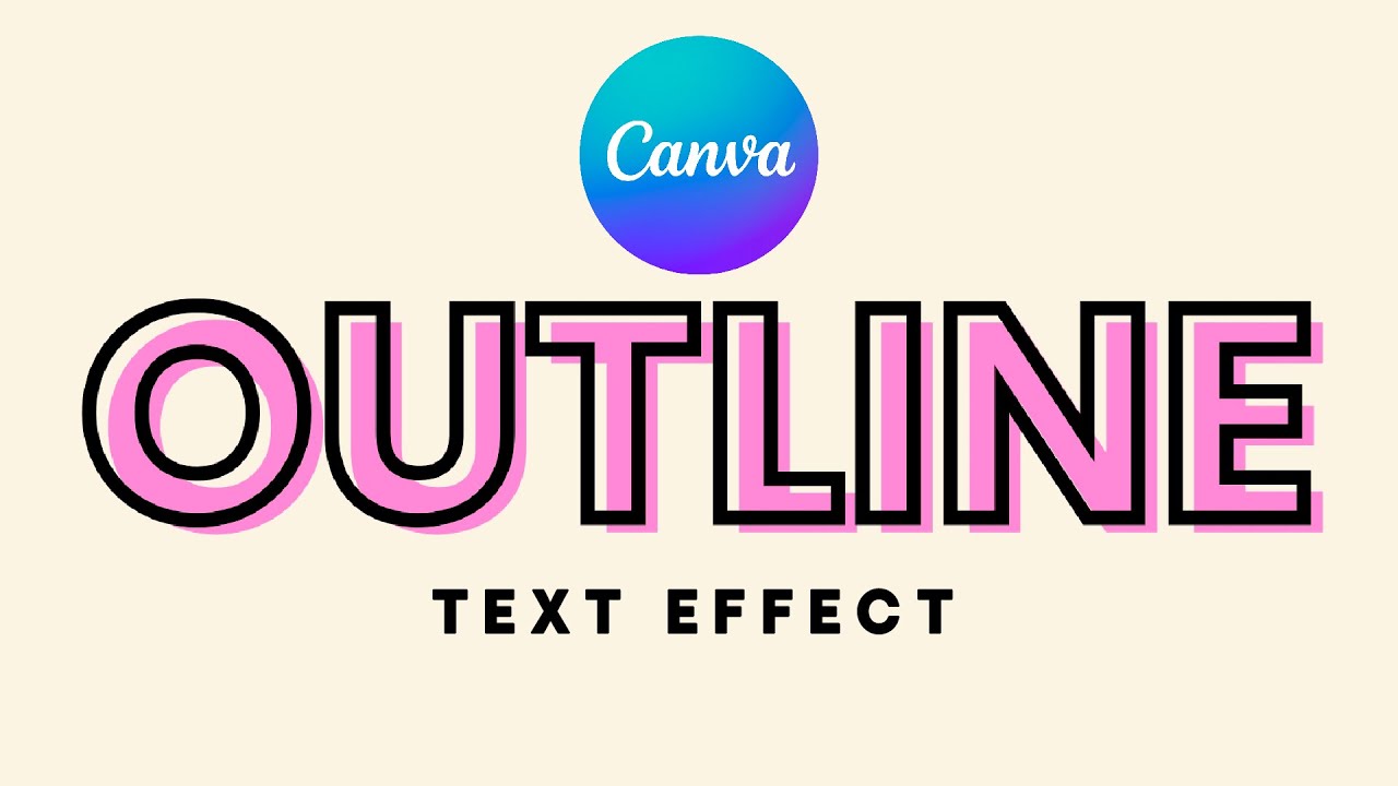 Outline Drop Shadow Text Effect in Canva