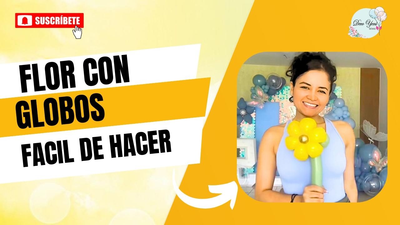COMO HACER FLOR CON GLOBO🎈 | Flor de globo fácil de hacer [TUTORIAL] DECOYENI