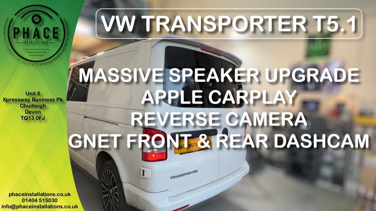 VW TRANSPORTER T5.1 APPLE CARPLAY : BLAM SPEAKERS : FRONT & REAR DASH CAM & REVERSING CAMERA