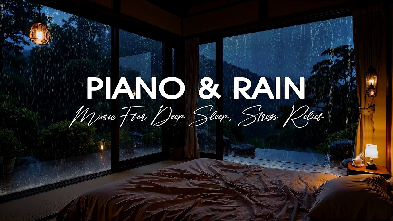 FALL INTO SLEEP INSTANTLY 🌙 Deep Rain Sounds & Sleep Piano for Insomnia, Anxiety & Stress Relief