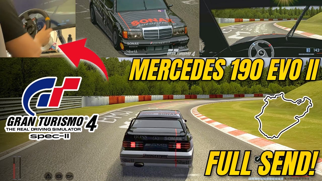 Mercedes-Benz 190 Evo II Nürburgring Gran Turismo 4 - Steering wheel gameplay