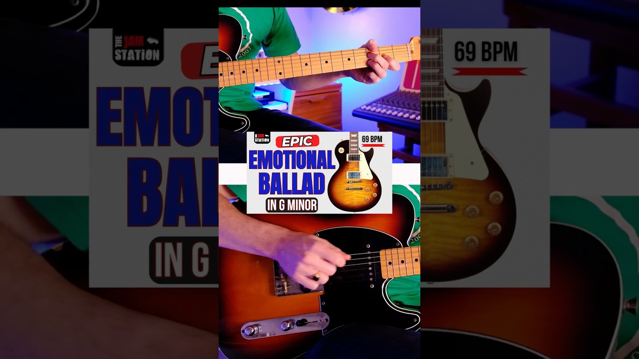 Guitarists can solo over our latest Epic Ballad backing track jam in Gm
