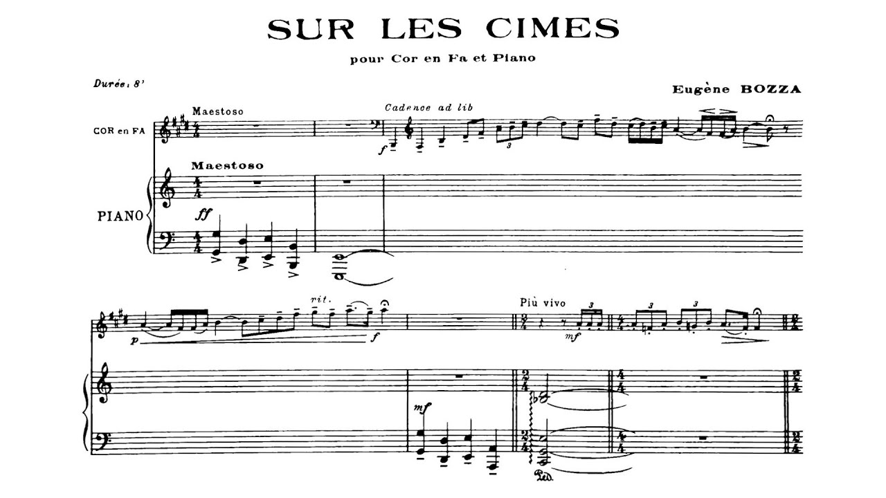 [Score] Eugène Bozza - Sur les Cimes (for horn and piano)