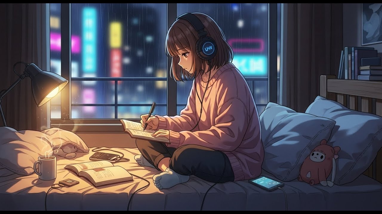 Rainy Night Lofi ☔ Cozy Cafe Beats for Deep Focus & Relax