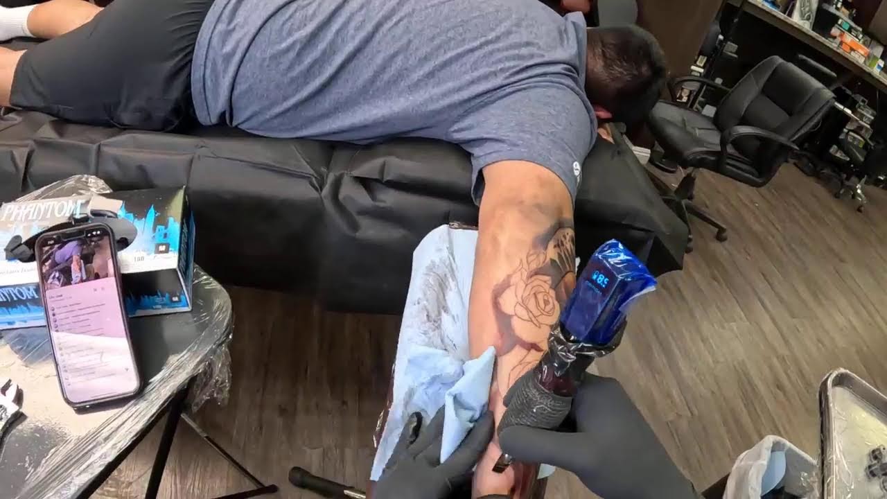 Live from my GoPro (Skeleton Forearm Tattoo)