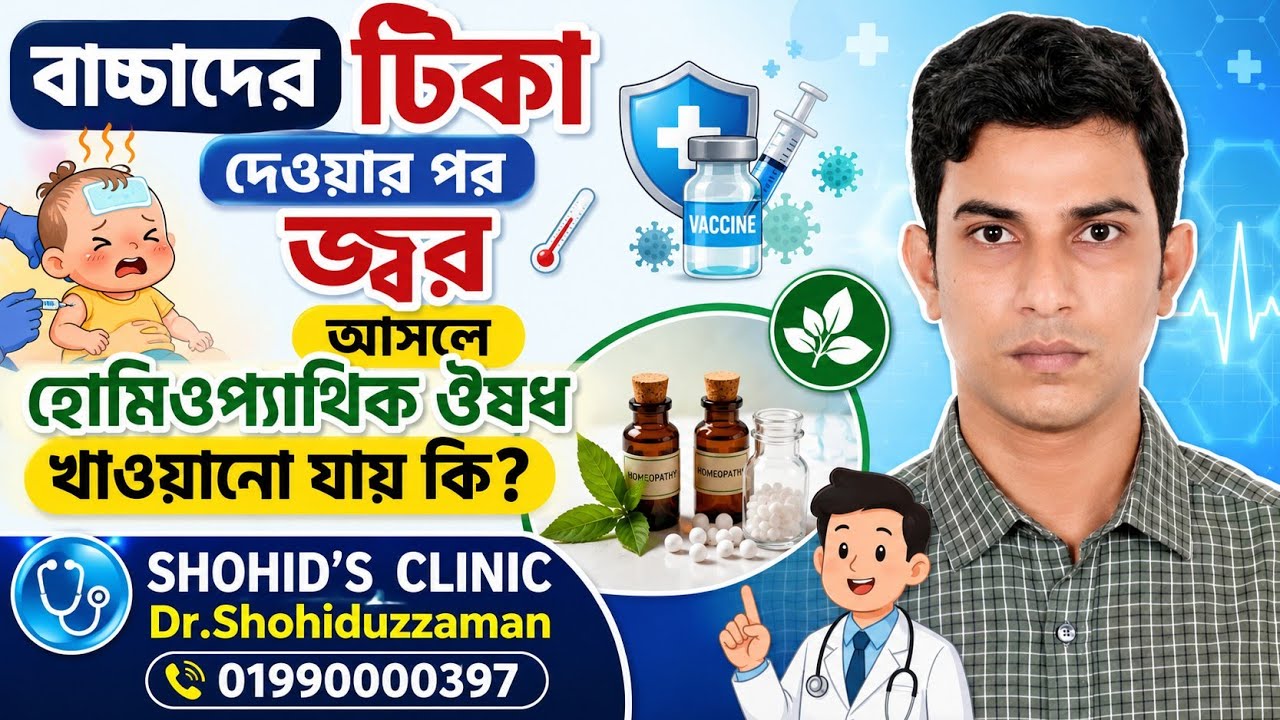 বাচ্চাদের টিকা দেওয়ার পর জ্বর আসলে হোমিওপ্যাথিক ঔষধ খাওয়ানো যায় কি? Side effect of Vaccination.