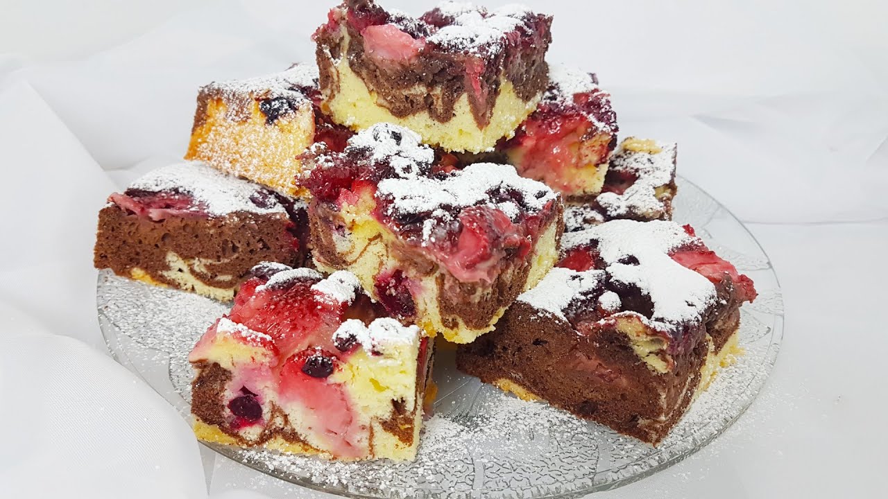 Ciasto łaciate z owocami (również mrożonymi)🍓🍒
