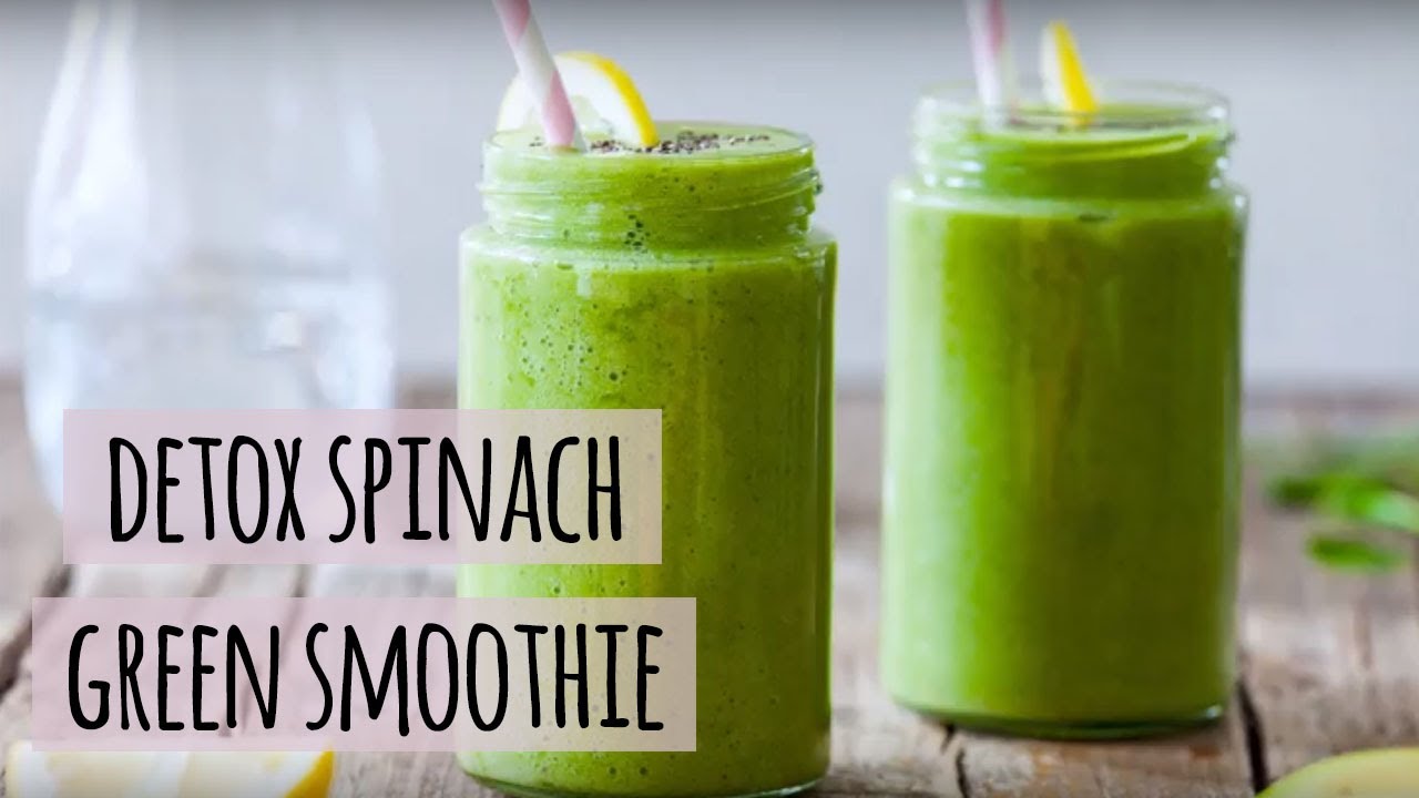 Detox Spinach Green Smoothie Recipe [vegan, gluten-free]