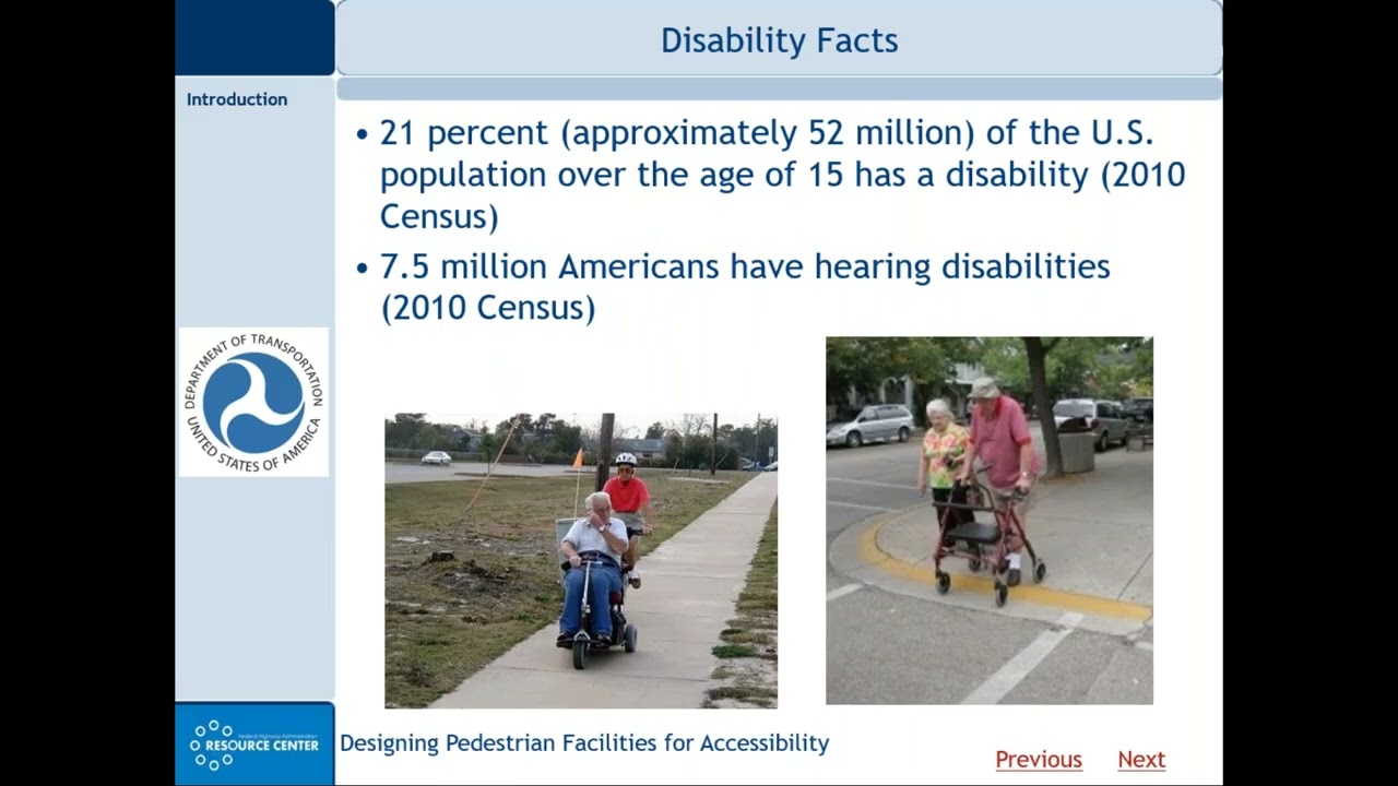 Designing Pedestrian Facilities for Accessibility - Part 1