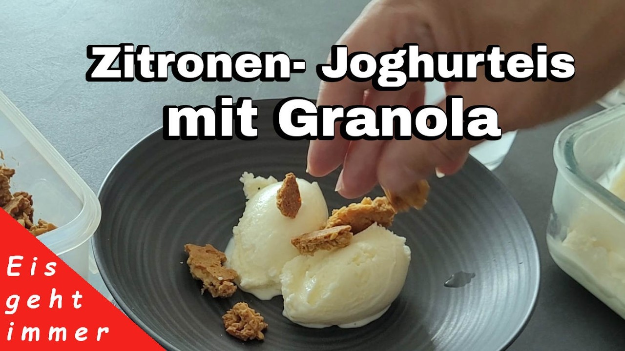 Cremiges Zitronen- Joghurteis mit Granola Topping | Perfekt für heiße Sommertage #eisgehtimmer