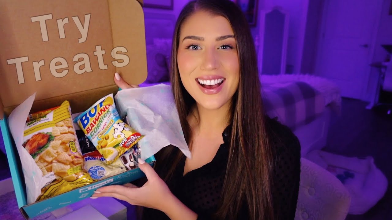 ASMR Unboxing & Tasting International Snacks (Try Treats)