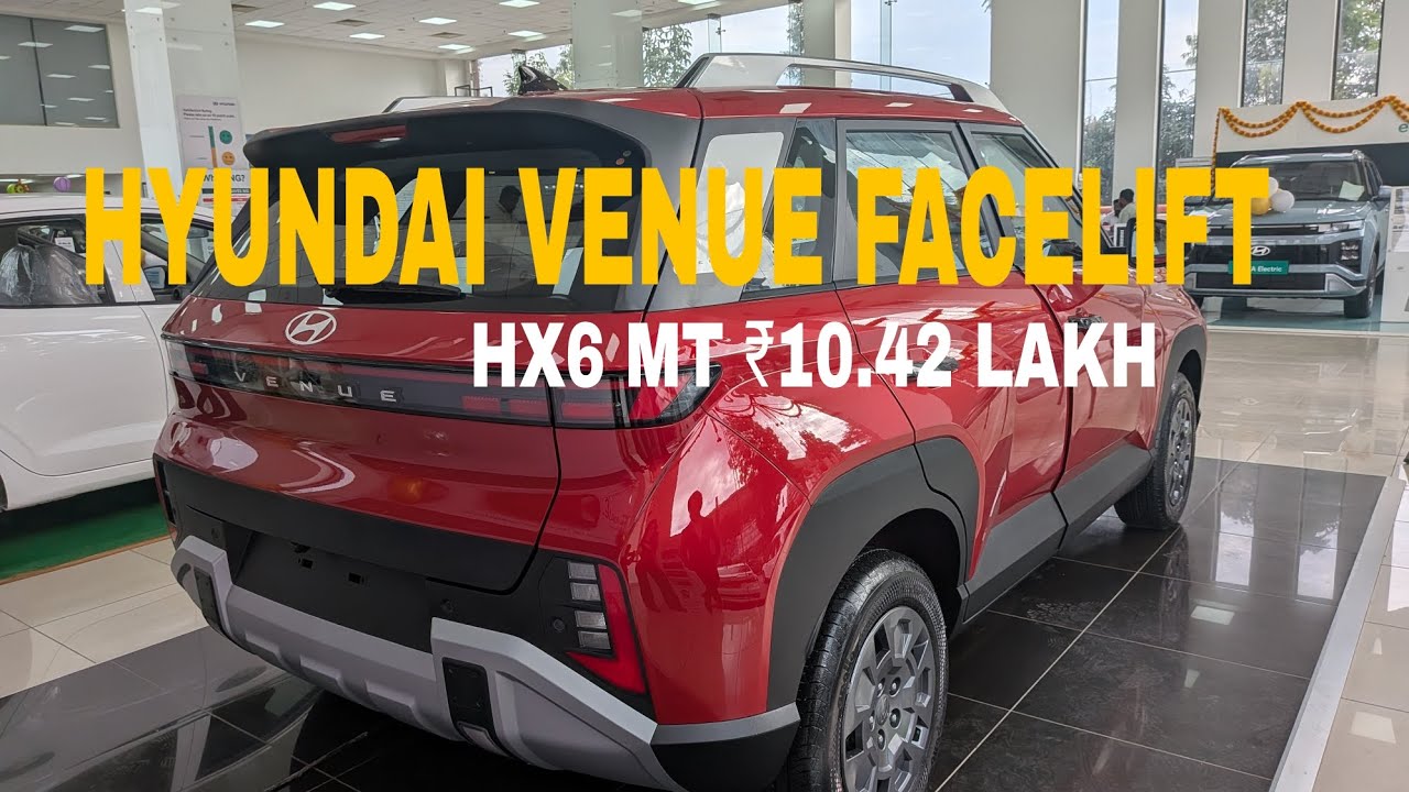 Hyundai venue facelift Red HX6 MT ₹ 10.42 Lakh🔥✅