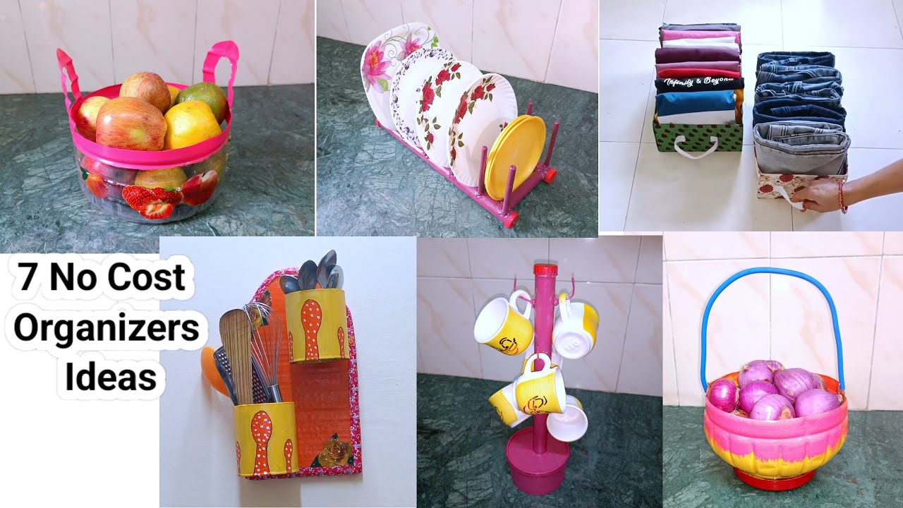 7 Useful No Cost Organizers Ideas/ Home Kitchen Organizers ideas/ Organizers ideas/Best Out Of Waste