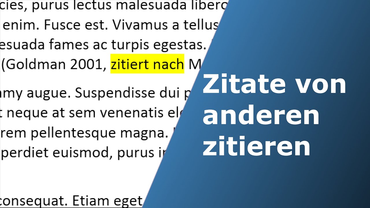 Sekund&auml;rzitat: etwas zitieren, das selbst ein Zitat ist