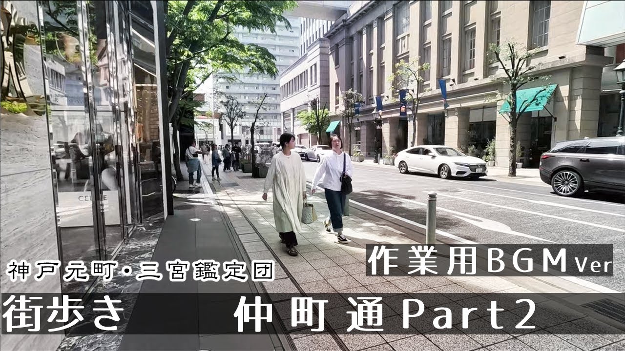 【BGMver】仲町通Part2(神戸三宮)   街歩き2K　GoProHero11　Walking in Nakamachi, Kobe.　Japan