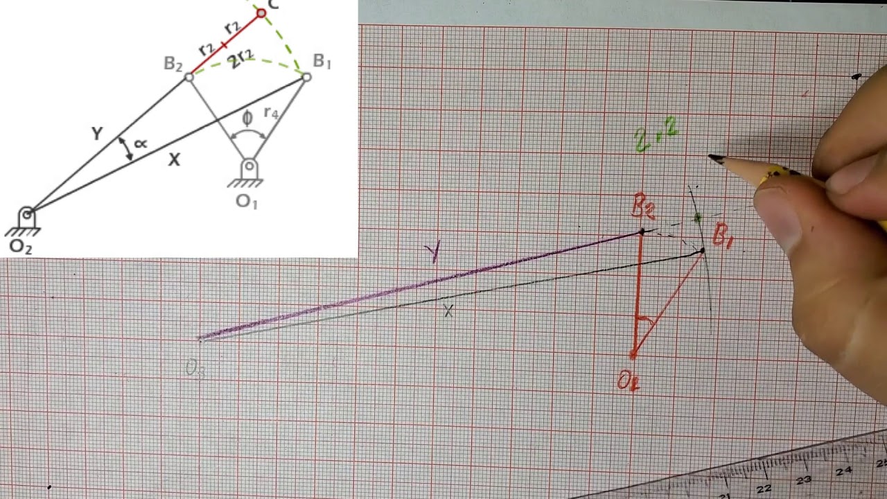 Calculo de elementos de mecanismo Manivela Biela Balancín - Clases Rápidas