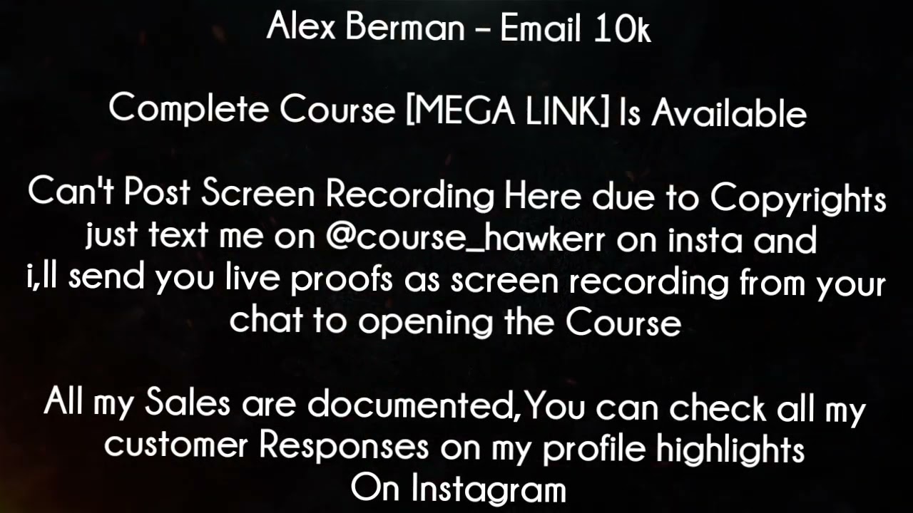 Alex Berman Course -  Email 10k download