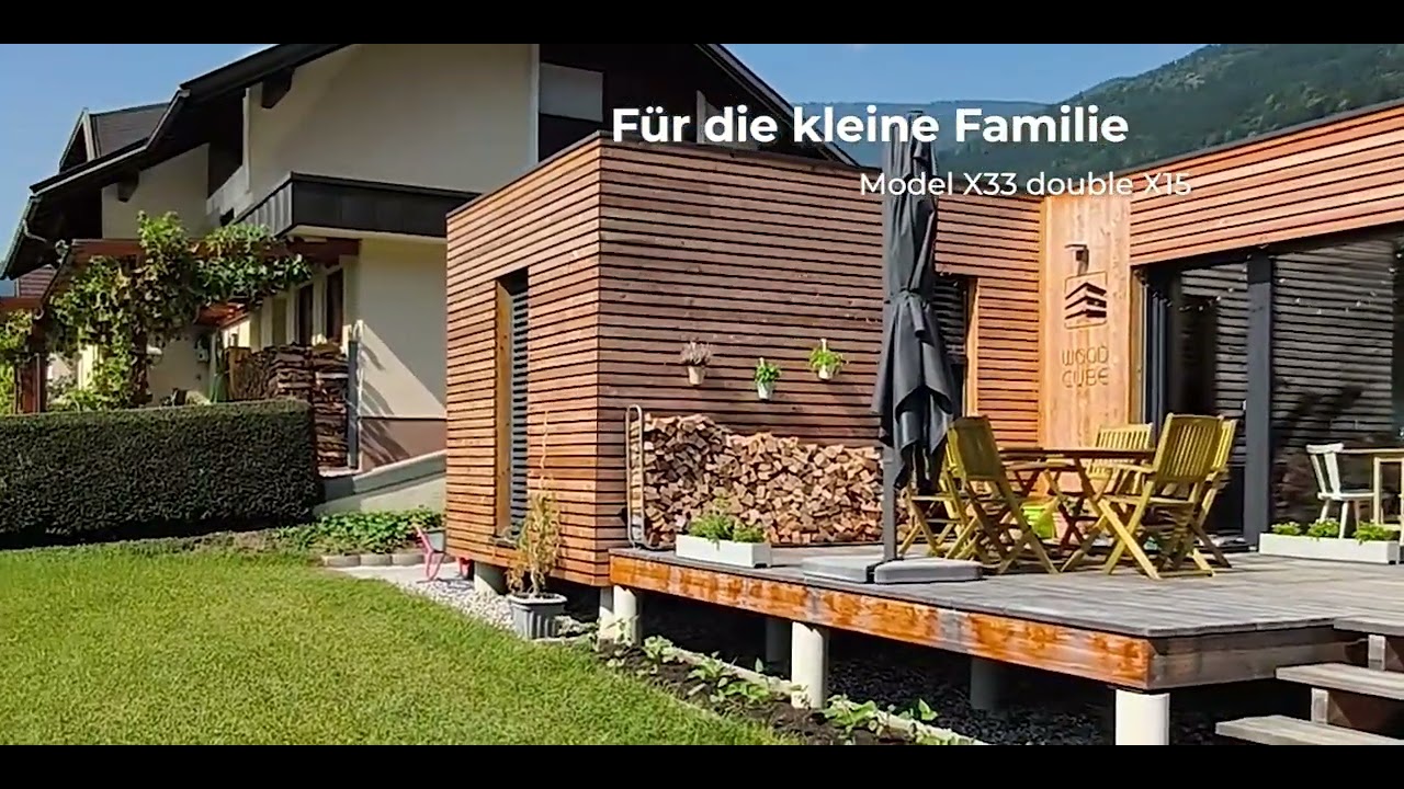 WoodCube Modulhaus - F&uuml;r kleine Familien - X33 double X15 #massivholz #modulhaus #architecture