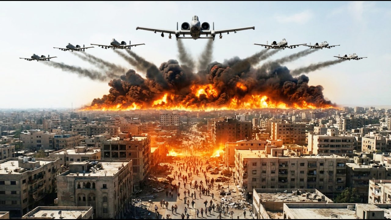 TODAY: U.S A-10 Warthog Drop The Bomb in Iran Tehran city. all gone in minute - arma 3