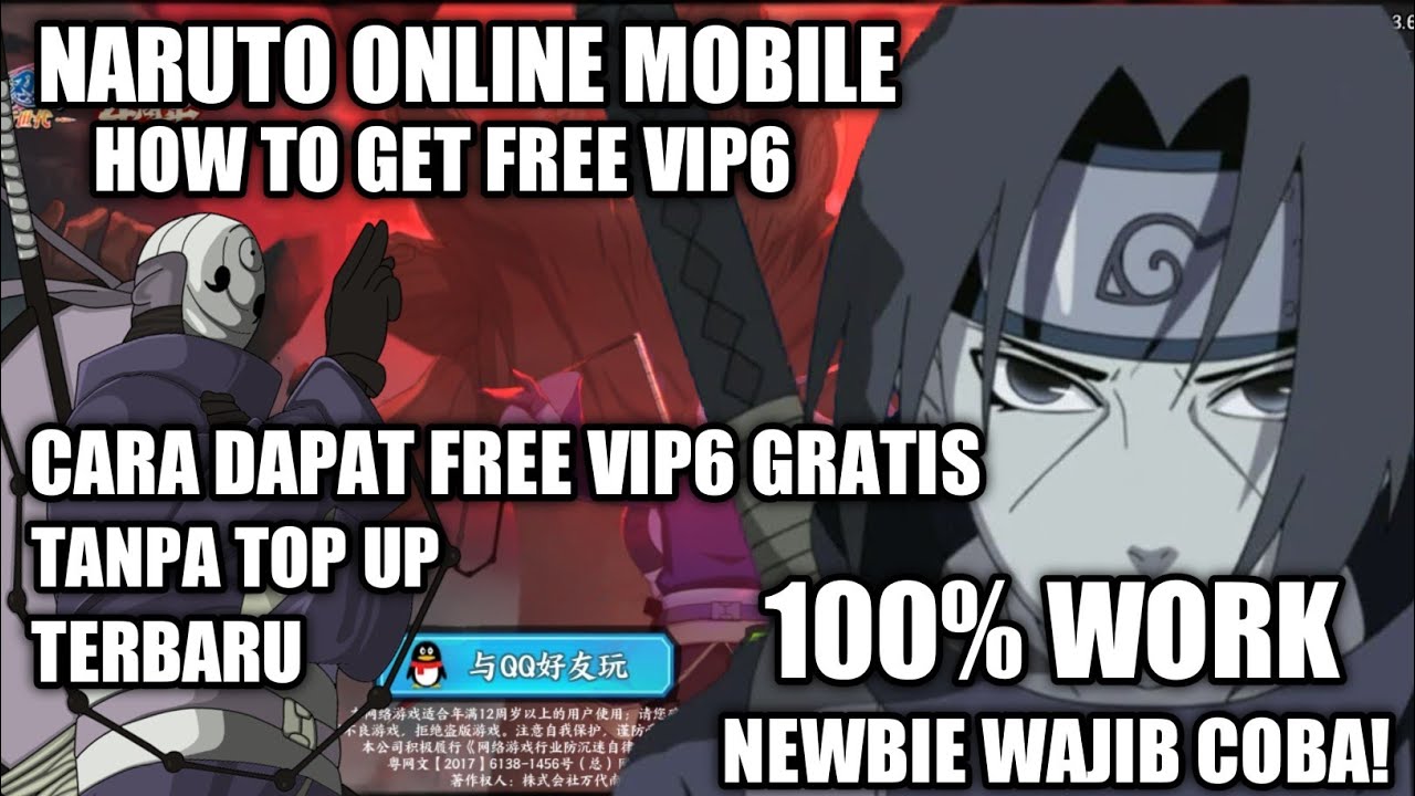 NARUTO ONLINE MOBILE CARA DAPAT FREE VIP6 GRATIS 100% WORK TERBARU