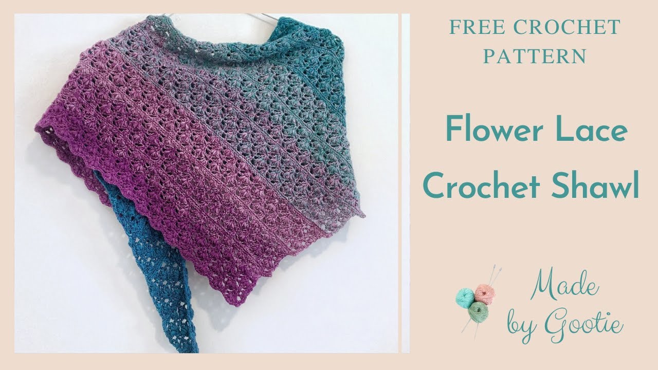 Free Crochet Lace Shawl Pattern - Flower Lace Crochet Shawl