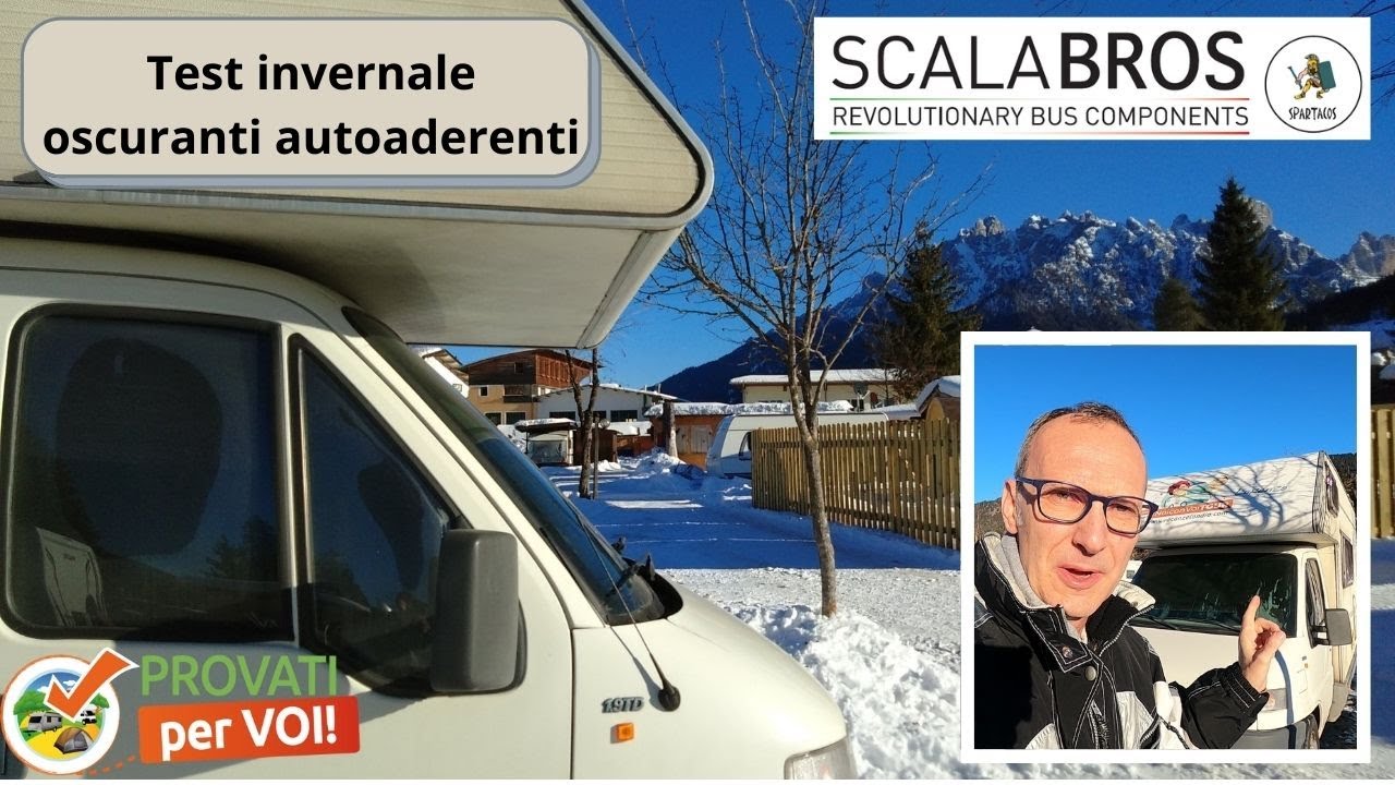 Test invernale oscuranti autoaderenti camper scalabros