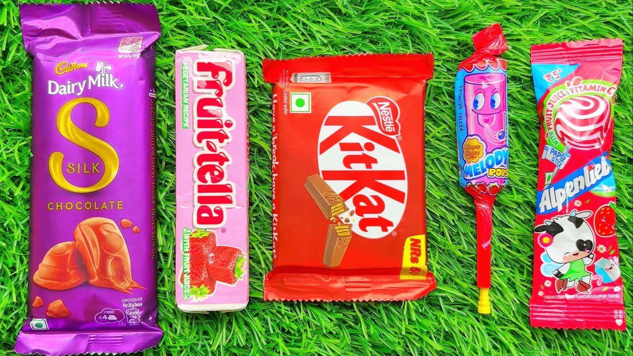 ASMR Most Popular Candys / some lots of colorful rainbow lollipop candy / unpacking chocolate eat