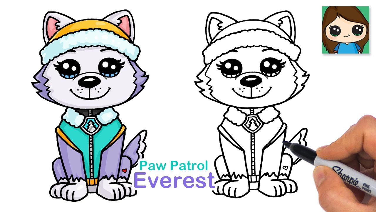 How to Draw Everest Husky | Paw Patrol