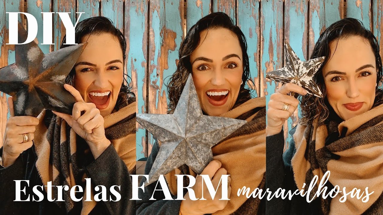 Estrelas FARMHOUSE maravilhosas pra decorar o ano todo! FERRO/ GALVANIZADO/ MADEIRA VELHA/ DIY