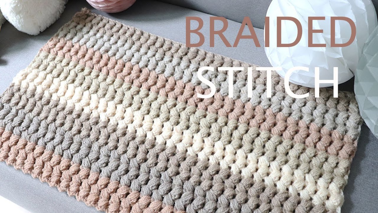 코바늘 미니 매트, 러그, 방석 뜨기 Crochet braided stitch and puff stitch for beginners