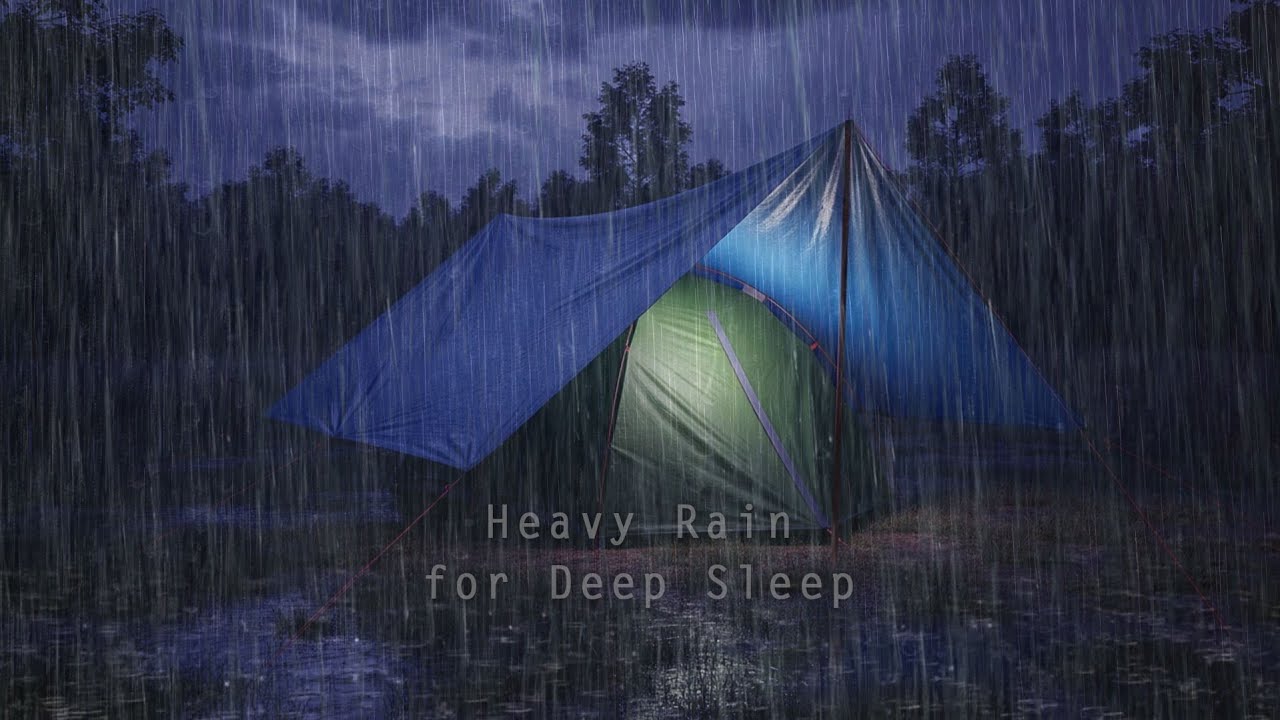 Sleep Now 😴🌲 | Wild Night Rain & Thunder Hitting a Forest Tent ⛺⚡