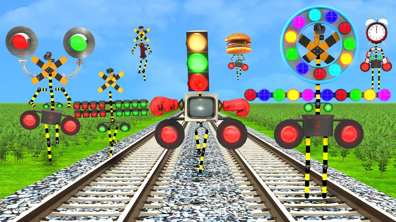 Very strange railroad crossing special feature | Strange railroad crossings running at full power