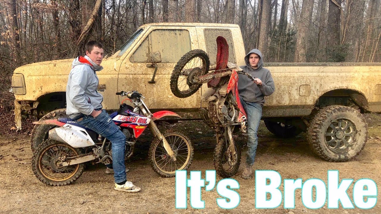Dirt Bikes And F250 Mudding! Fail