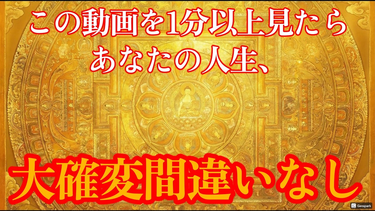 全ての運気が爆上がり!!必ずこの動画を見て下さい。大日如来様を中心とする胎蔵界曼荼羅のお力で全ての運気をリセットします【※不思議な力を含んだこの動画を見て下さい】全ての運気が上がる音楽｜963Hz