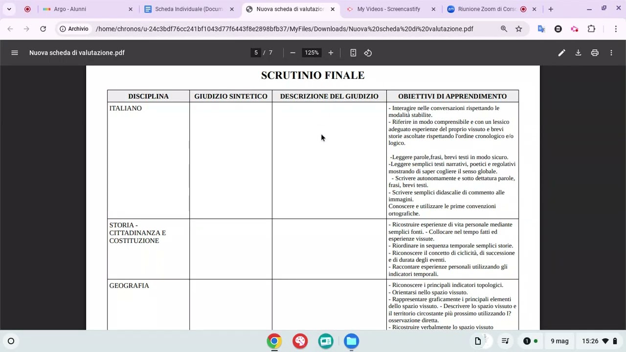 Tutorial Argo Alunni - Nuovi modelli di stampa del documento di valutazione Primaria e Secondaria