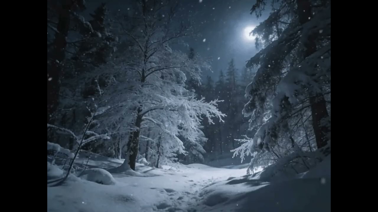 Soft Snowfall at Night ❄️ Muffled Winter Wind | Deep Sleep & Calm Ambience
