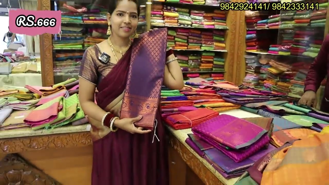 Rs.333 Kanchipuram Pure Silk Sarees Buy 1 Get 2 Rs.999 Low Price Silk Sarees Gift Sarees Jalal Silk