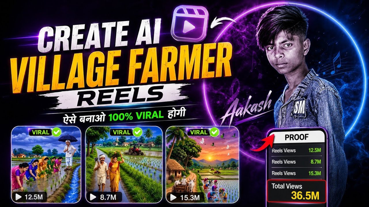 Create AI Village Farmer Reels 🌾 | 100% Viral AI Reel Ideas