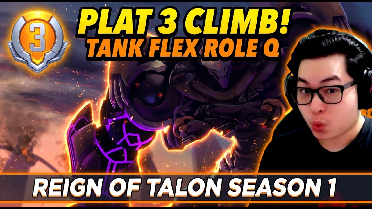 🔴Overwatch Plat 3 Tank RANKED Climb! Flex Role Queue LIVE
