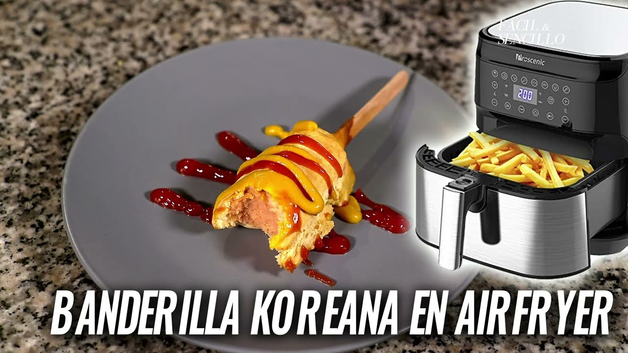 BANDERILLAS COREANAS SIN ACEITE EN AIR FRYER (CORN DOGS)
