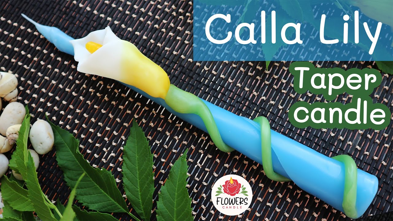 How To Make Calla Lily Flower Taper Candle Without Mold | Hand Rolled Wax Candle